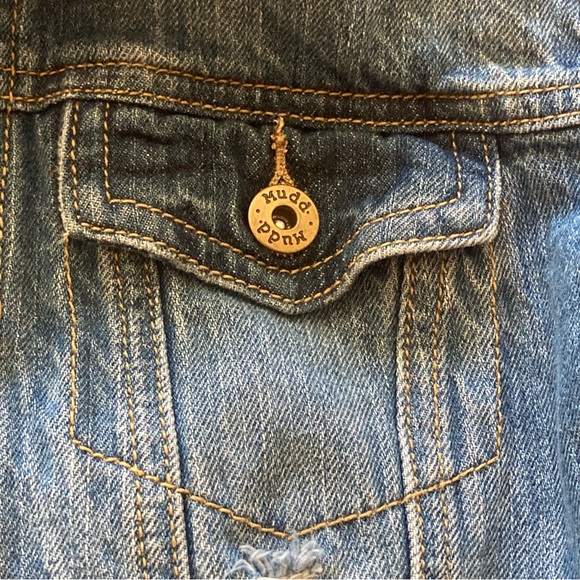 Distressed Jean Jacket by Mudd, XS - Picture 4 of 8